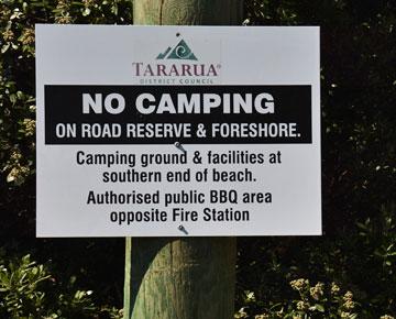 No Camping sign