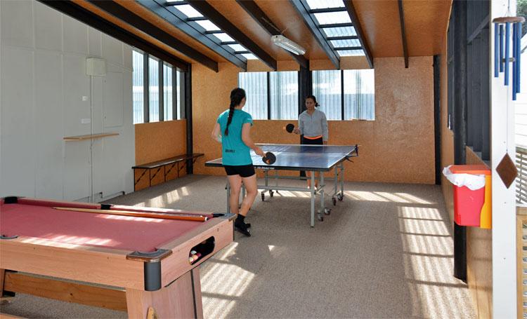 Table tennis and games room