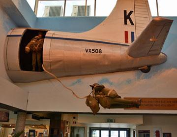 Parachute display inside the museum