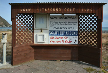 Golf course information kiosk and self-registration