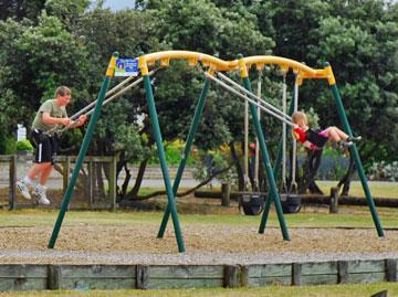Children's playground being used