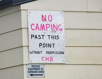 No Camping sign