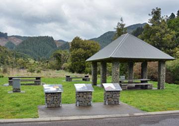 Picnic area parking beside the river