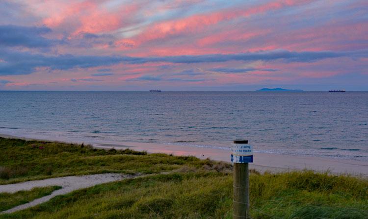 Sunset over Papamoa Beach