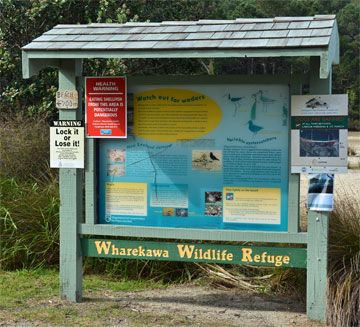 Noticeboard at the entrance to the Wildlife Refuge