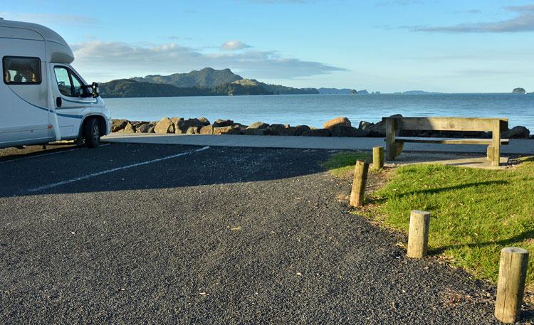 Parking with a view over the bay