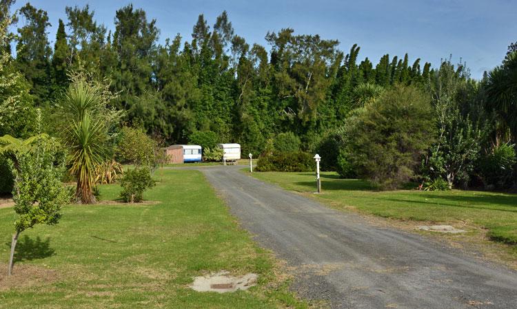 Sheltered powered sites in the campground