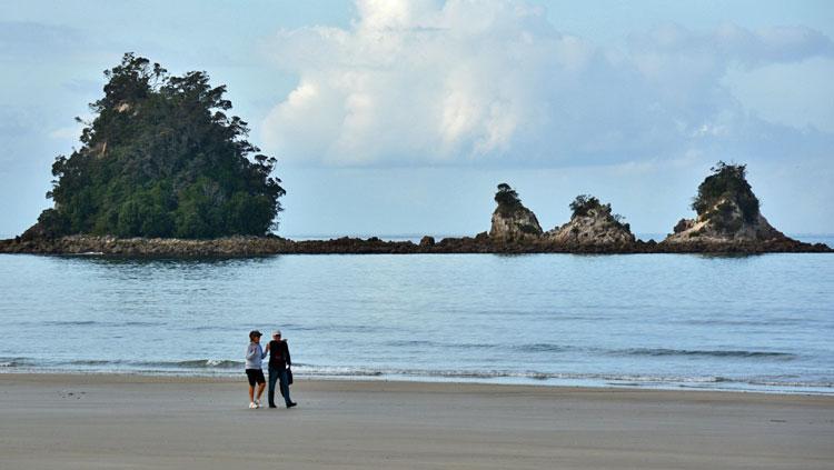 Walking along the beach