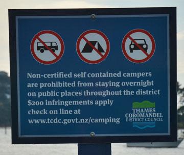 Freedom camping sign