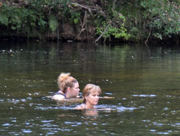 Swimming in the river