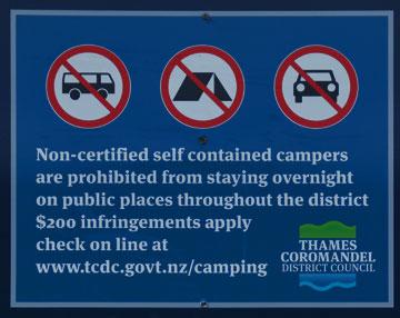 Freedom Camping sign