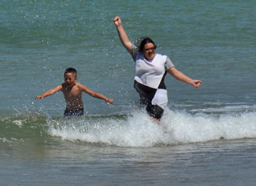 Enjoying the beach